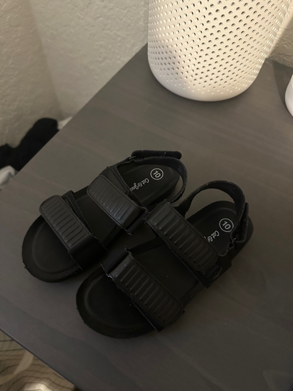Cat & Jack Black Kids Velcro Strap Sandals